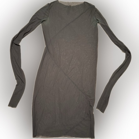 Rick Owens Sheer Long Sleeve Dress in Gray - Picture 3 of 4